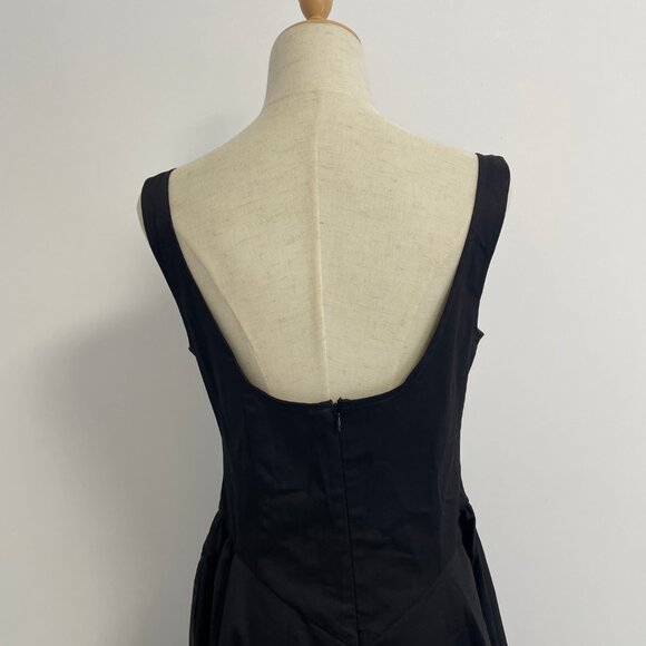 NWOT BEST Helsa Stretch Cotton Sateen Midi Dress - True Black Cocktail Party - Picture 9 of 11